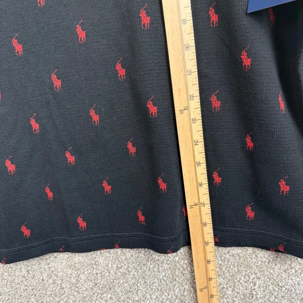 Polo Ralph Lauren Men's Black Thermal Long Sleeve Sleepwear Shirt‎ Large NEW